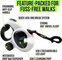 Thumbnail for AVANTO Retractable Dog Leash with Flashlight – 16ft Heavy Duty LED Night Safety Leash