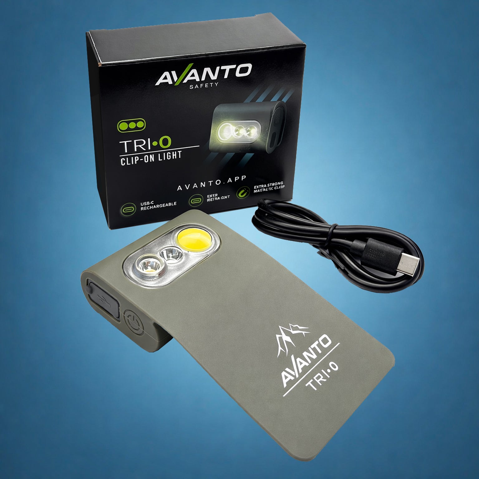 TRI-O product box and light